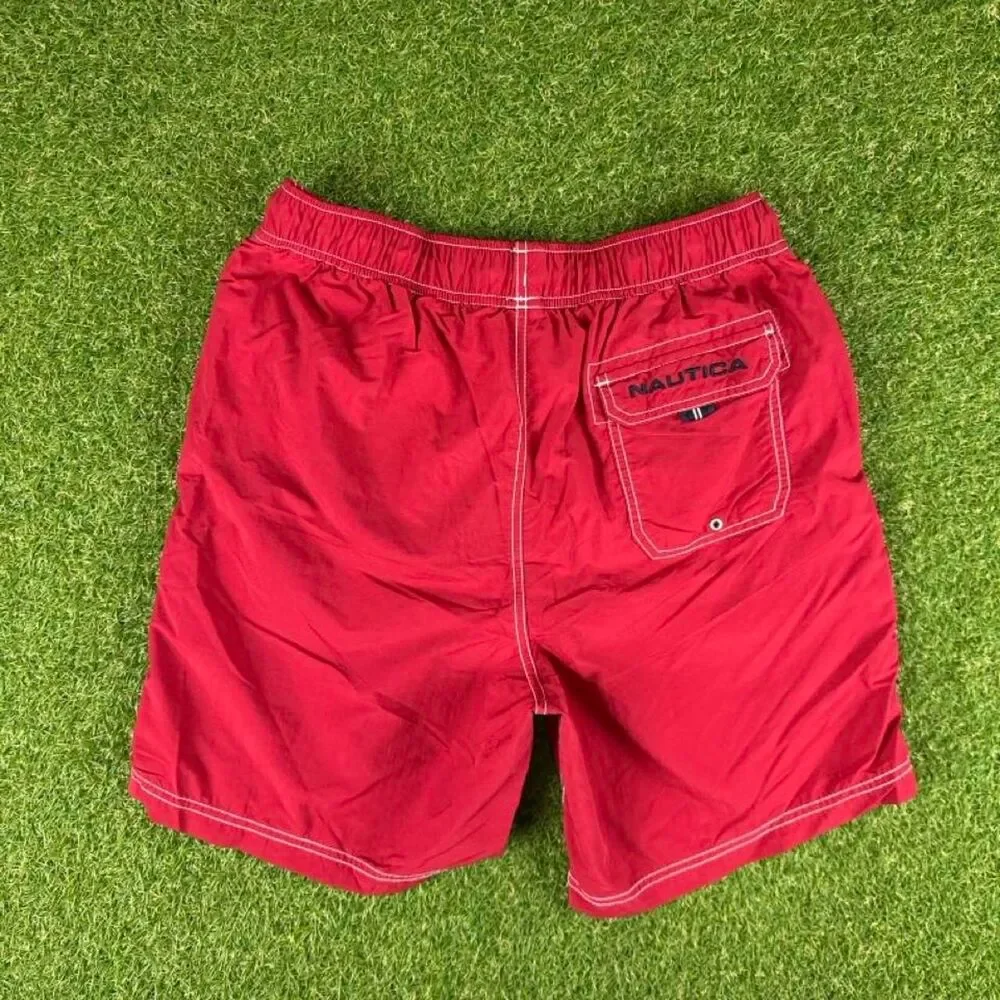 Nautica Men's Red Swim-briefs-shorts